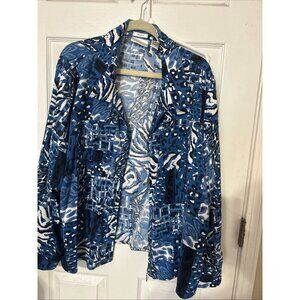 Women’s Jacket Tropical 3XBlue Drapers & Damons Long Sleeve Zip Up Animal Prints